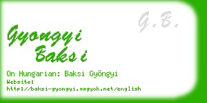 gyongyi baksi business card