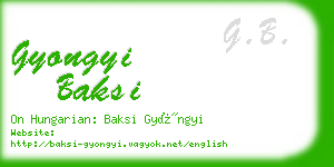 gyongyi baksi business card